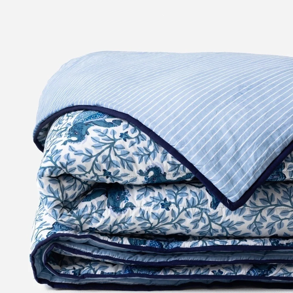 Anthropologie Printfresh Flameneco Organic Quilt Full/Queen